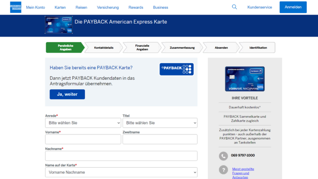 Payback American Express Karte