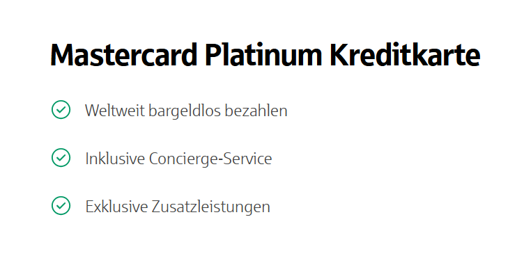 Sparkasse Mastercard Platinum Kreditkarte